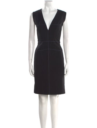 Mugler V-Neck Knee-Length Dress
