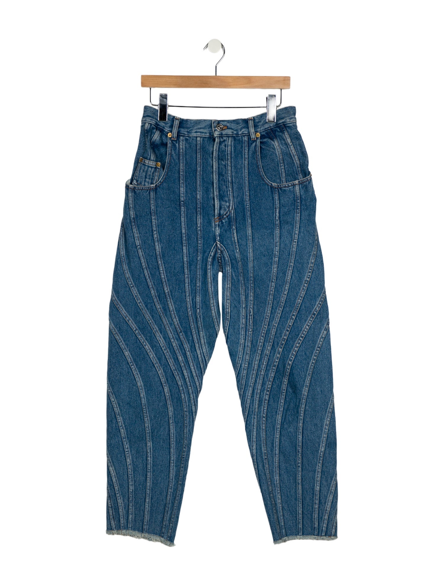 Mugler High-Rise Straight Leg Jeans