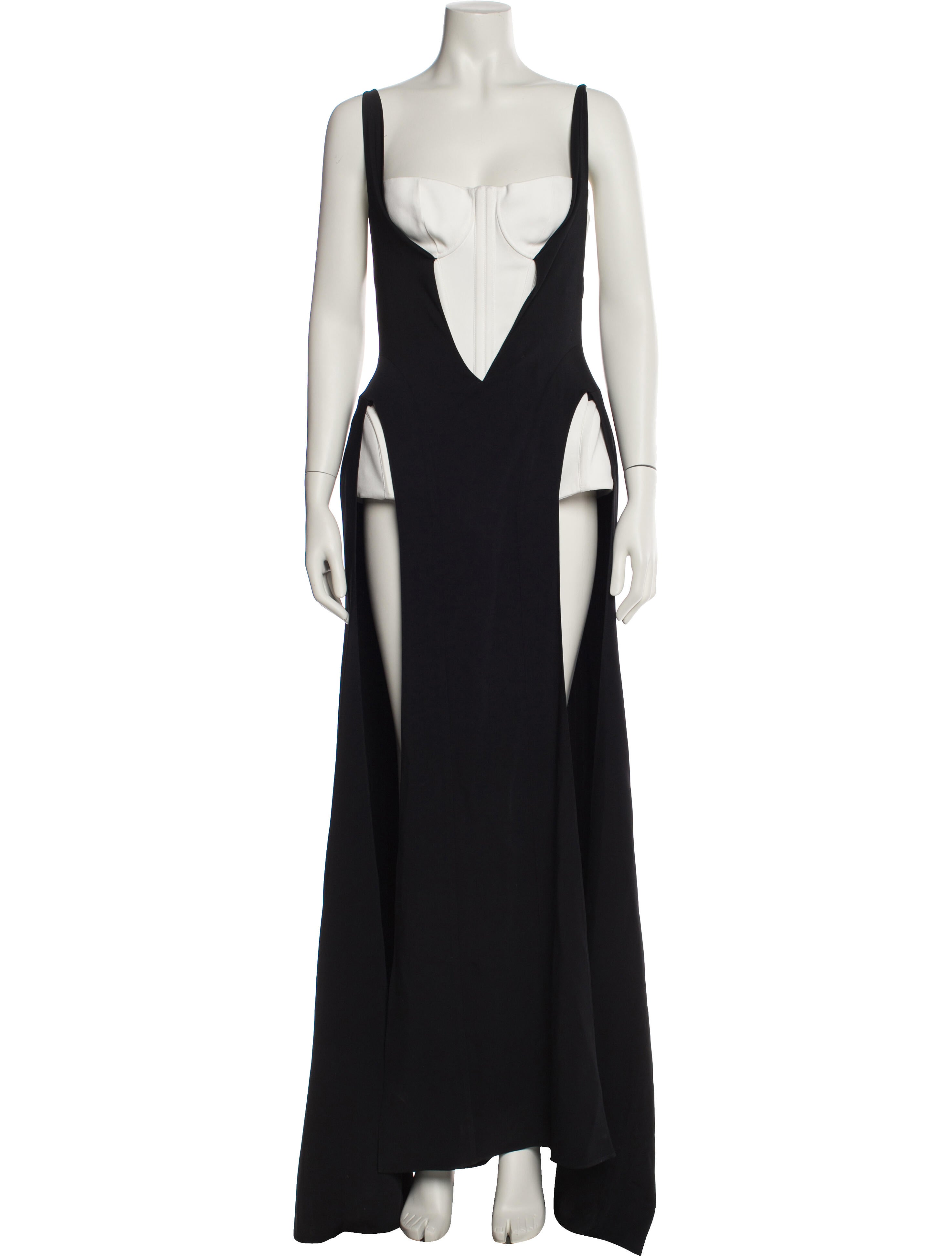 Mugler Plunge Neckline Sleeveless Tunic