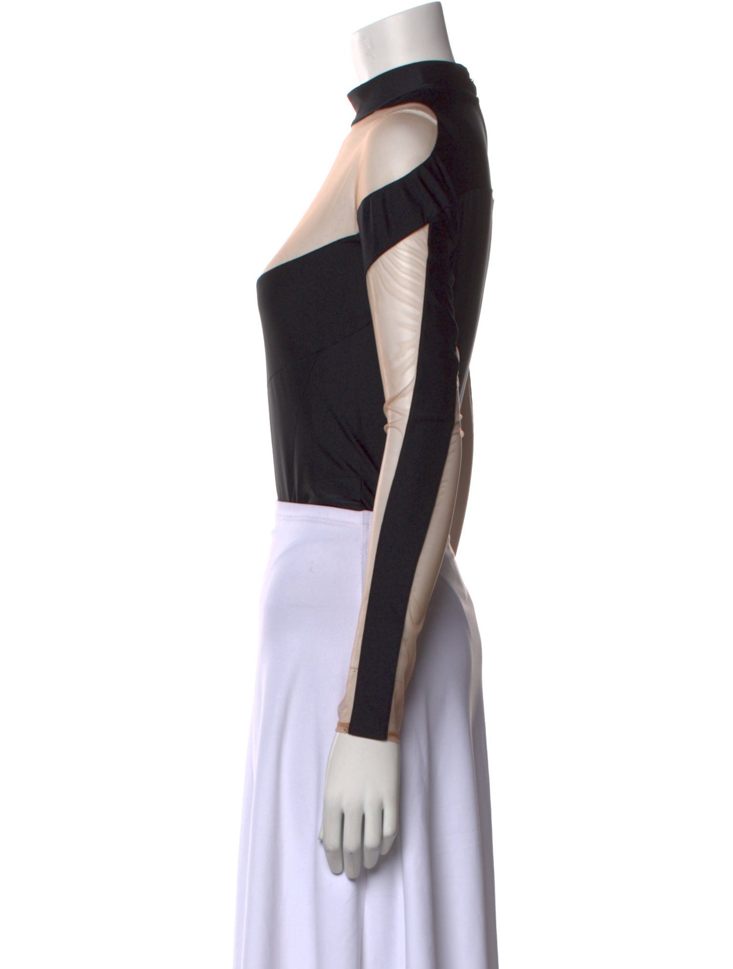 Mugler Nylon Mock Neck Crop Top