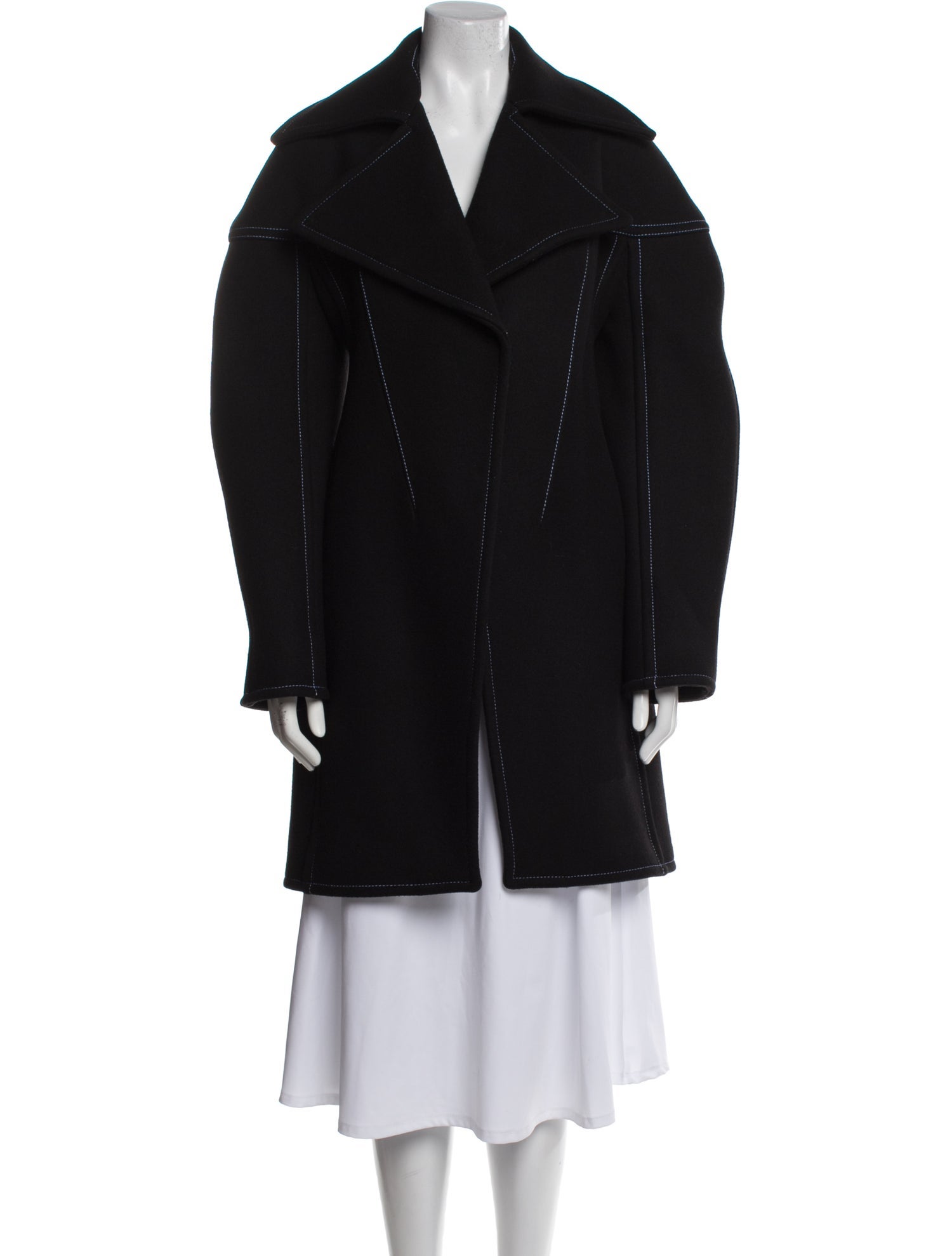 Mugler Virgin Wool Faux Fur Coat w/ Tags