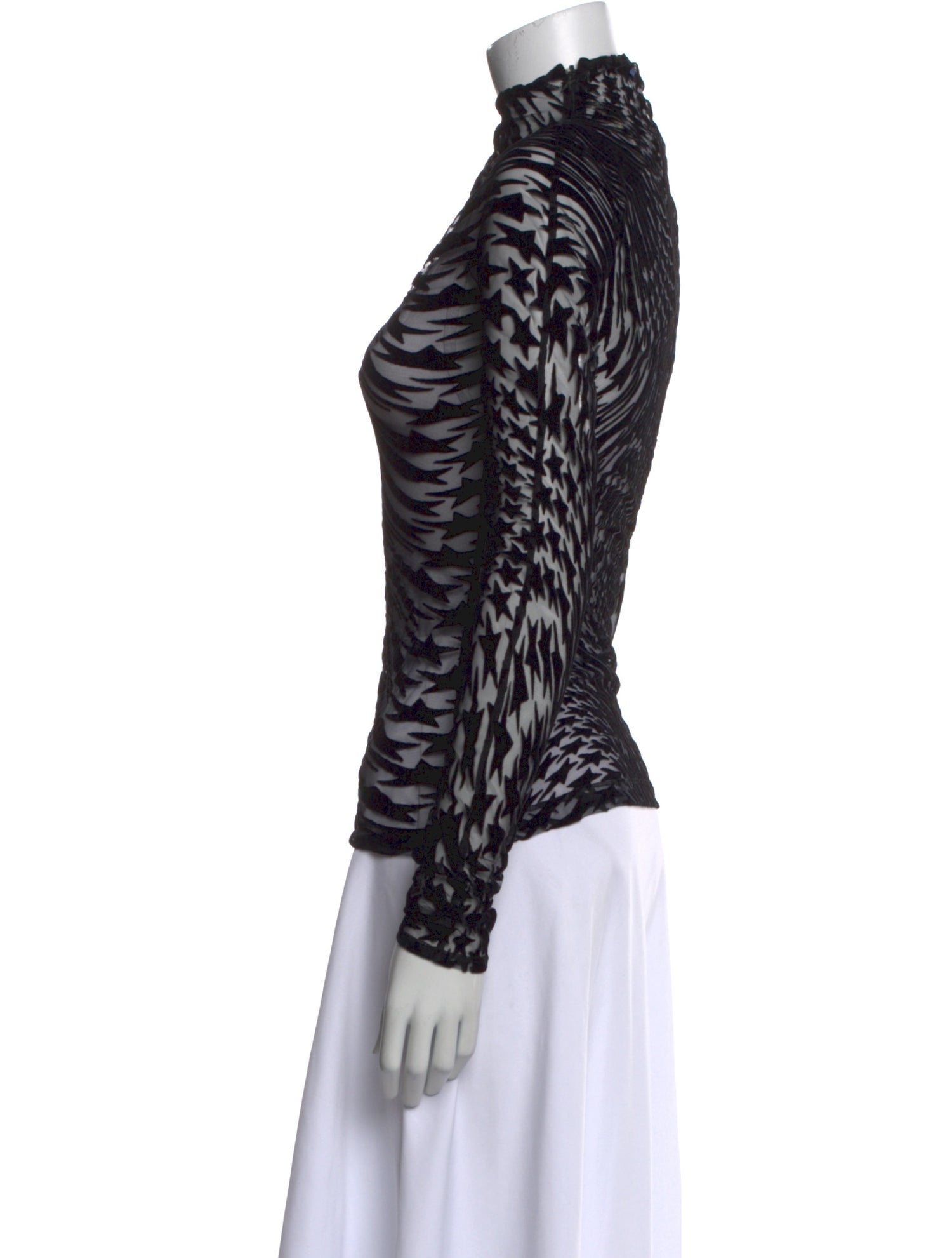 Mugler Printed Mock Neck Top w/ Tags