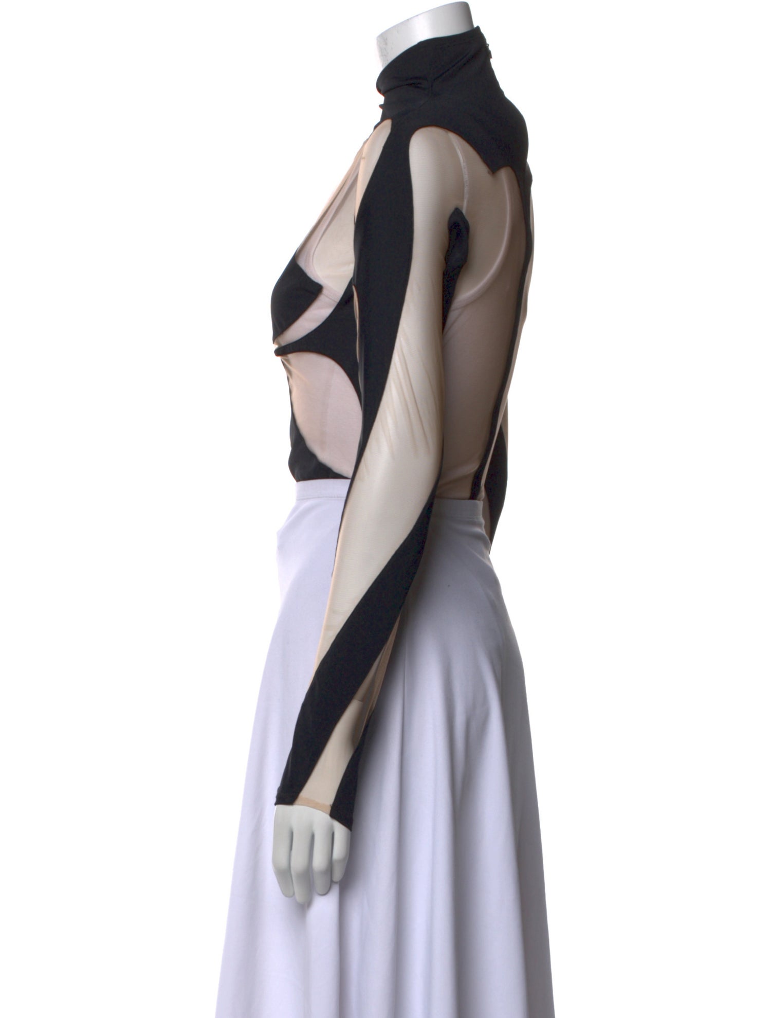 Mugler Printed Turtleneck Crop Top