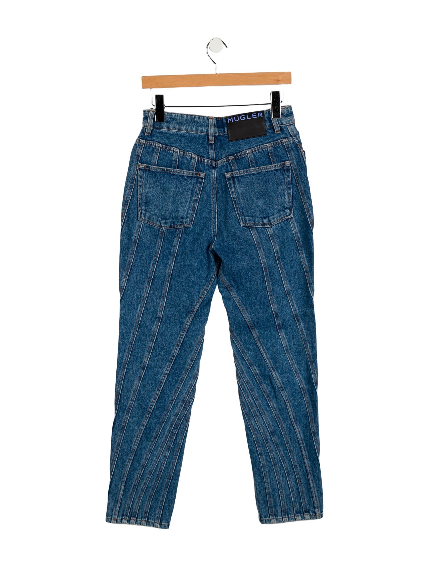 Mugler High-Rise Straight Leg Jeans
