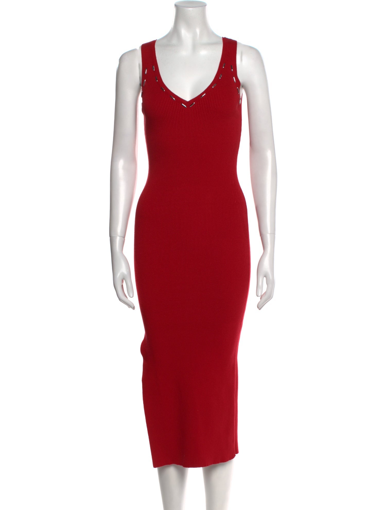 Mugler V-Neck Midi Length Dress w/ Tags