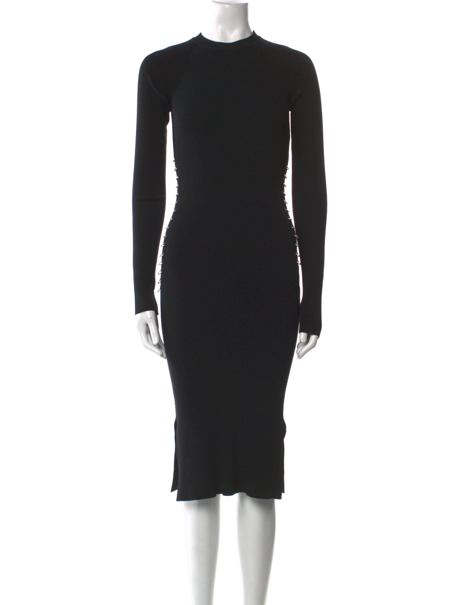 Mugler Crew Neck Midi Length Dress
