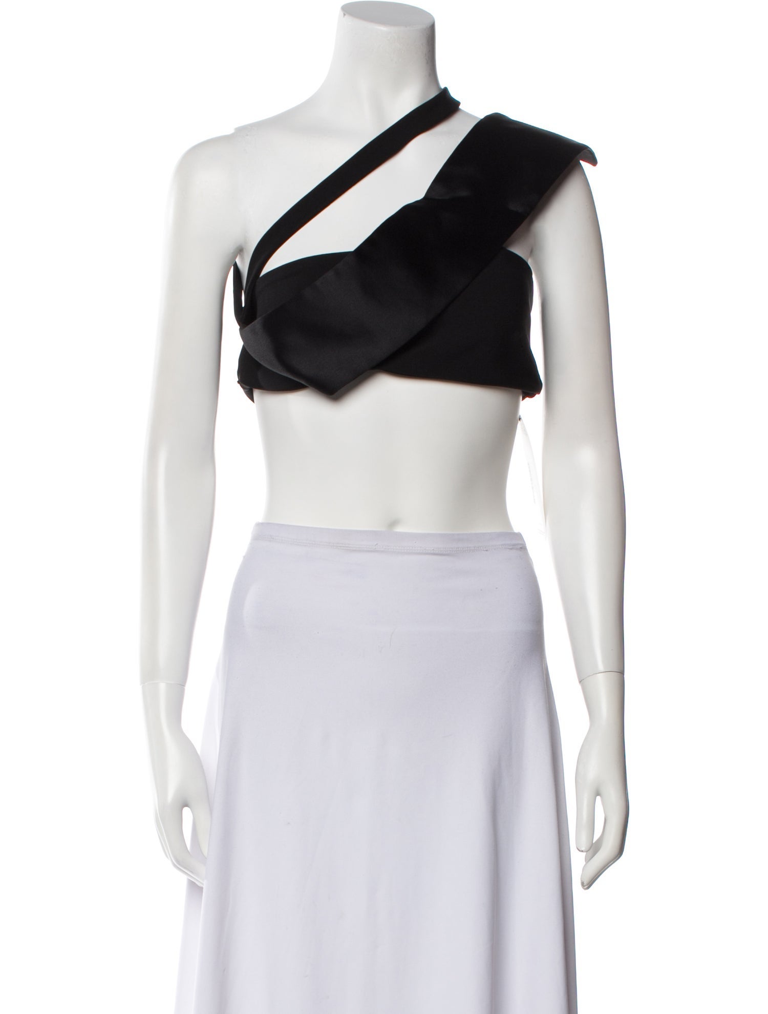 Mugler One-Shoulder Sleeveless Crop Top