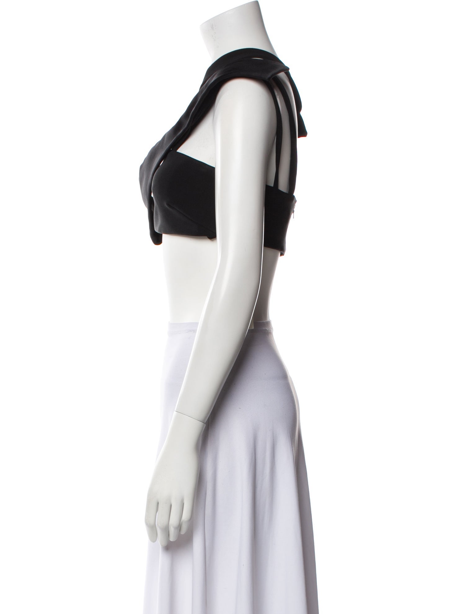 Mugler One-Shoulder Sleeveless Crop Top