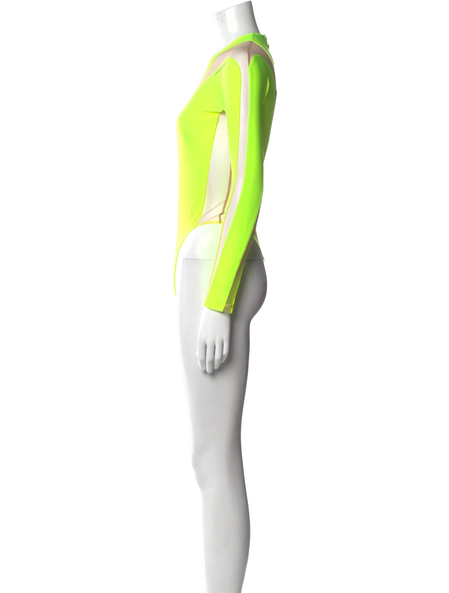 Mugler V-Neck Long Sleeve Bodysuit w/ Tags