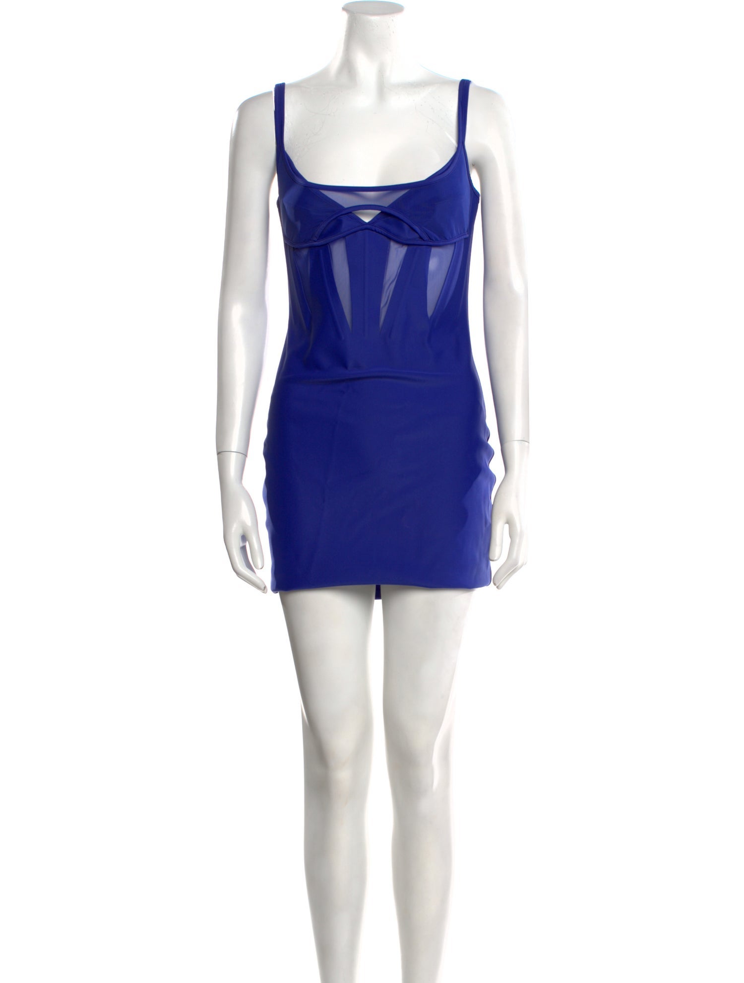 Mugler Square Neckline Mini Dress