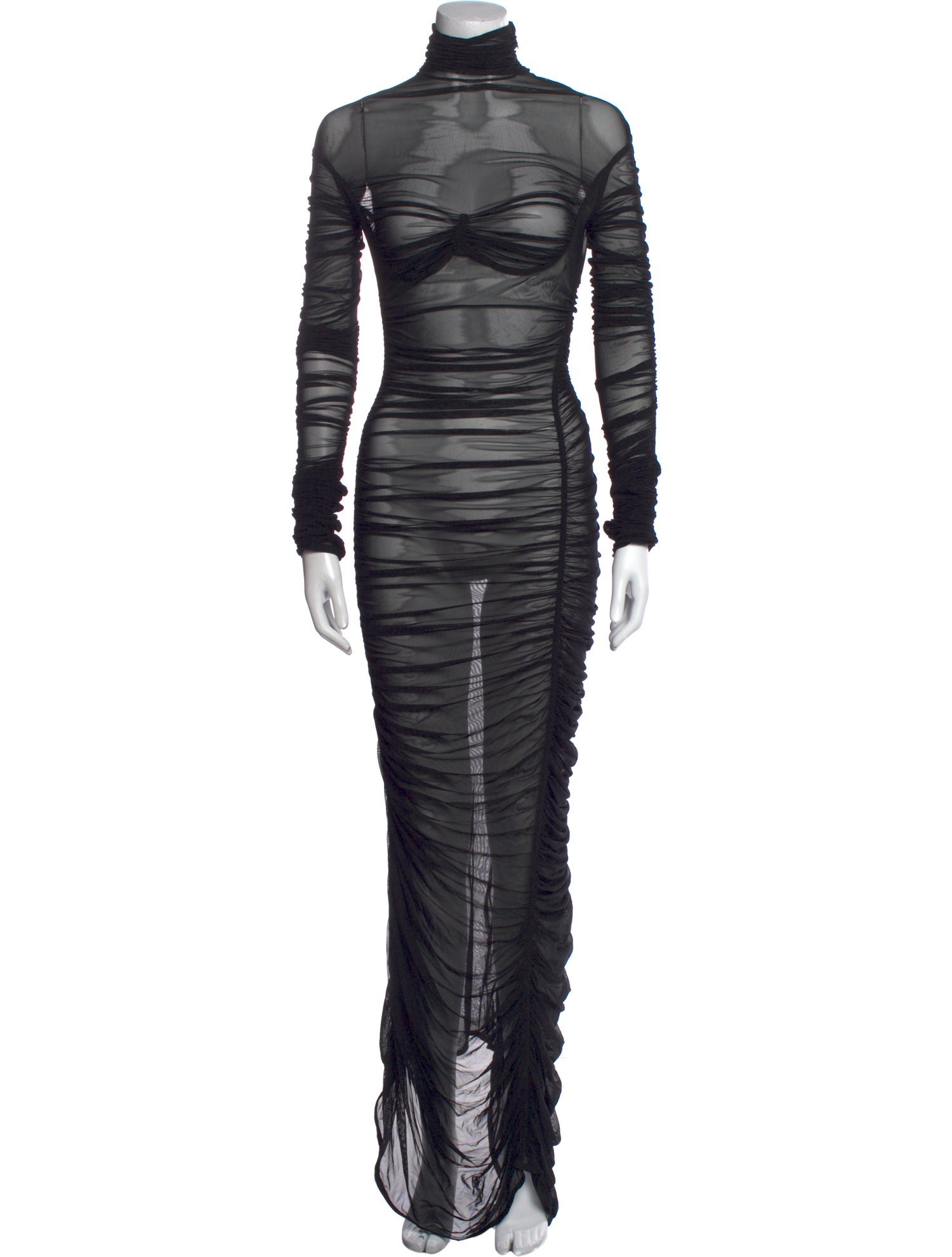 Mugler Turtleneck Long Dress