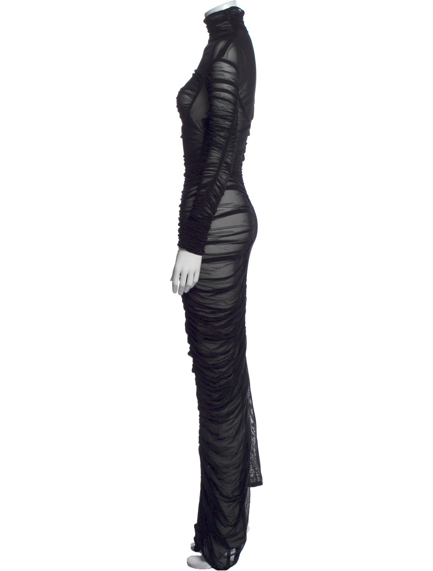 Mugler Turtleneck Long Dress