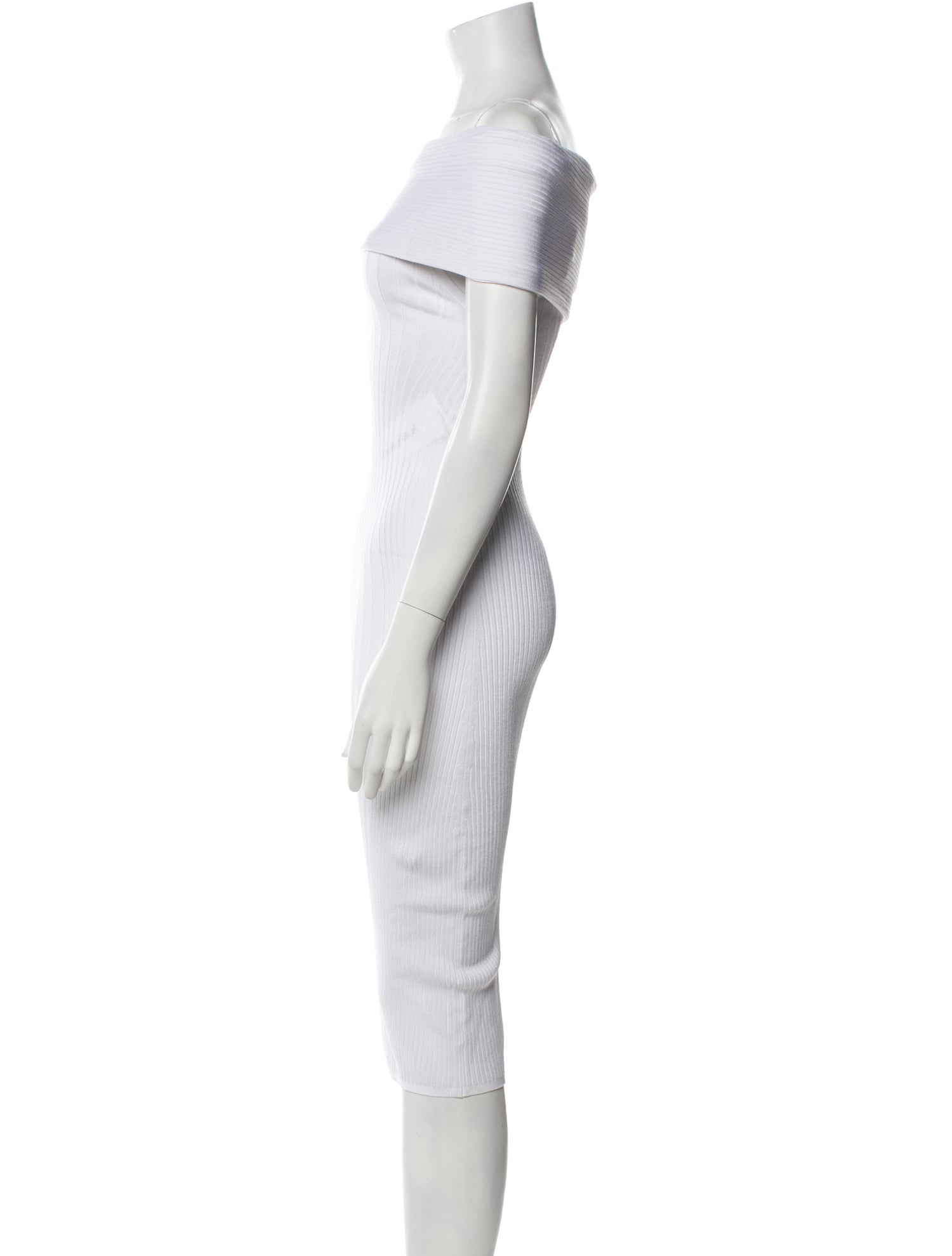 Mugler Off-The-Shoulder Midi Length Dress