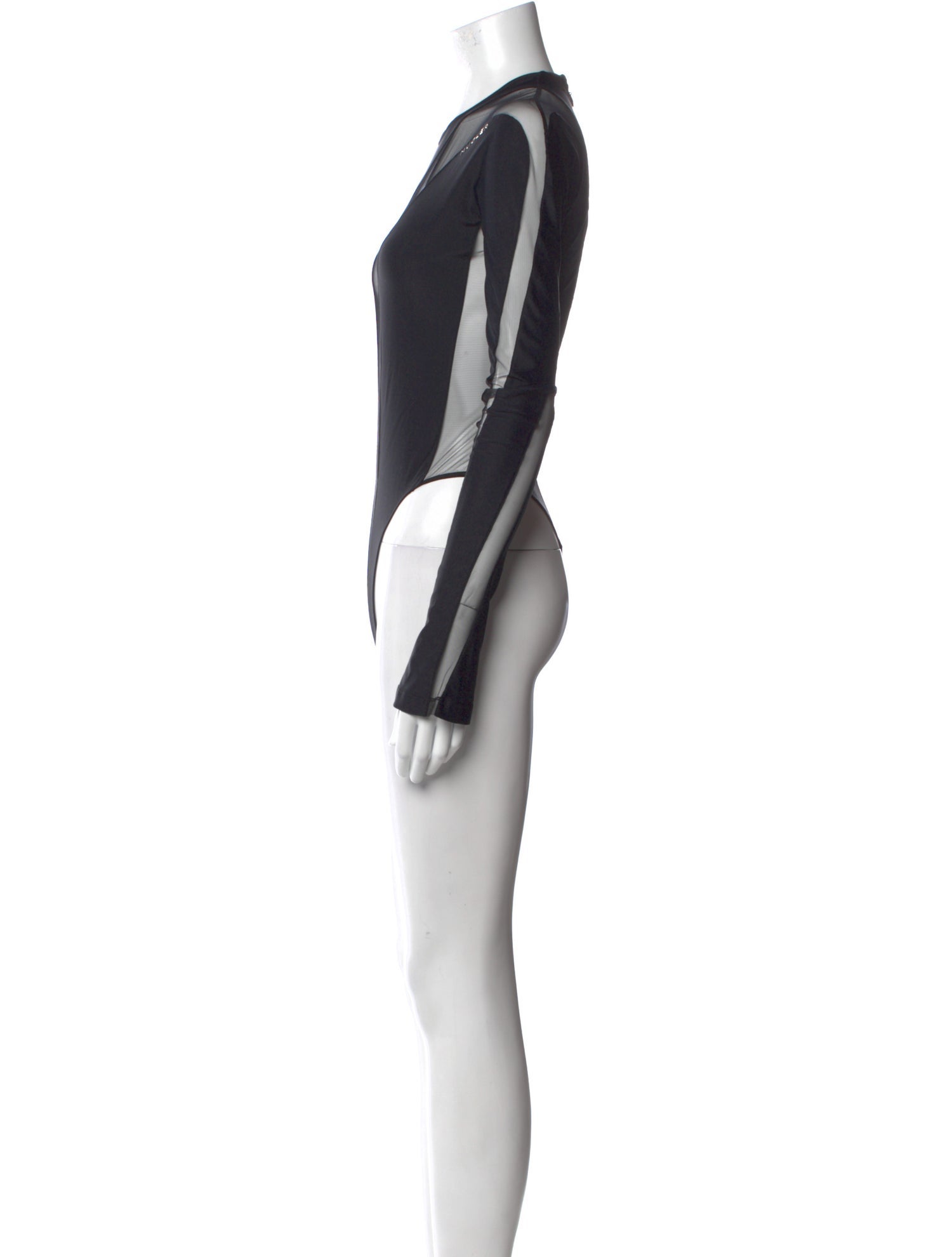 Mugler Scoop Neck Long Sleeve Bodysuit