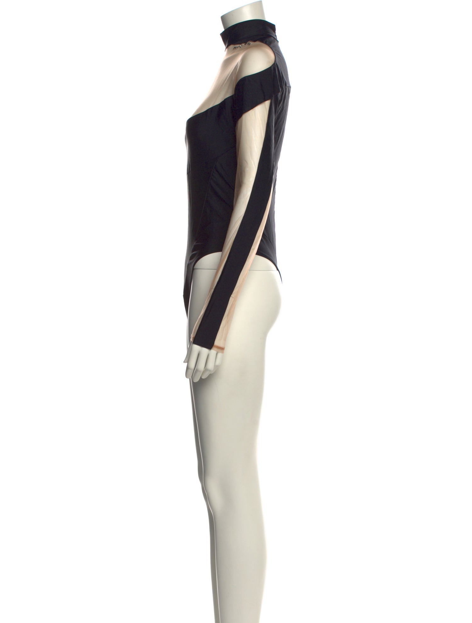 Mugler Mock Neck Short Sleeve Bodysuit