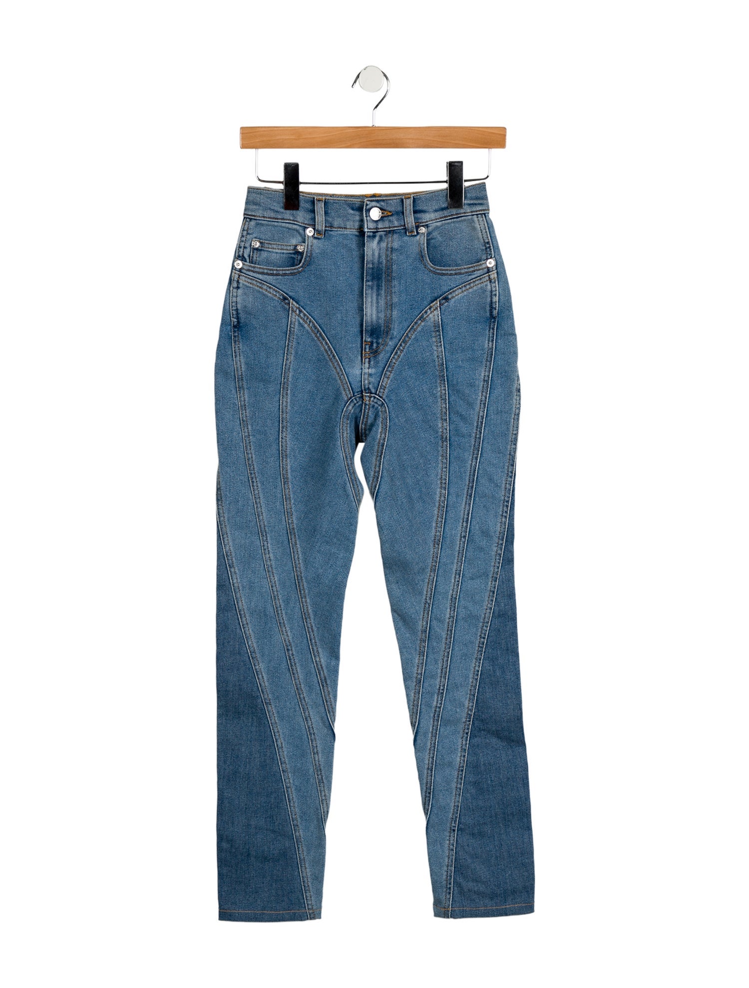 Mugler Mid-Rise Straight Leg Jeans w/ Tags