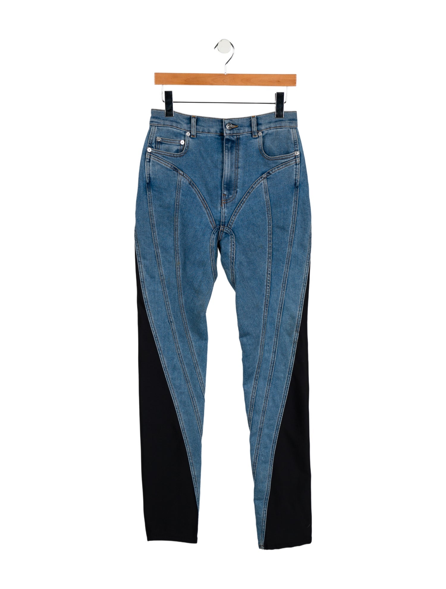 Mugler High-Rise Straight Leg Jeans