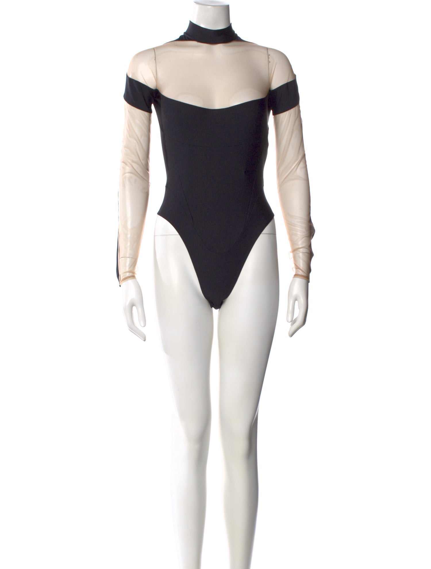 Mugler Nylon Turtleneck Bodysuit