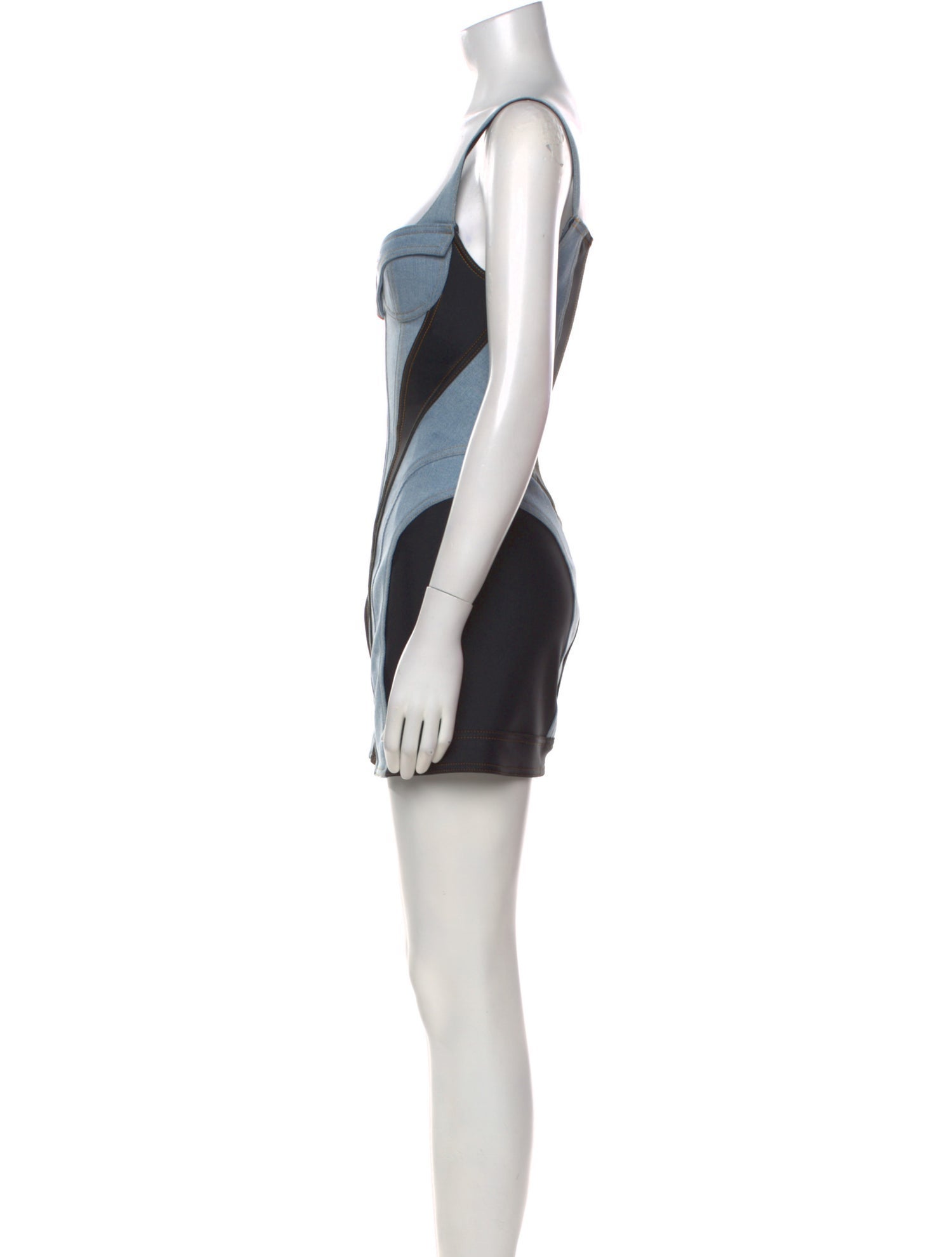 Mugler Colorblock Pattern Mini Dress w/ Tags