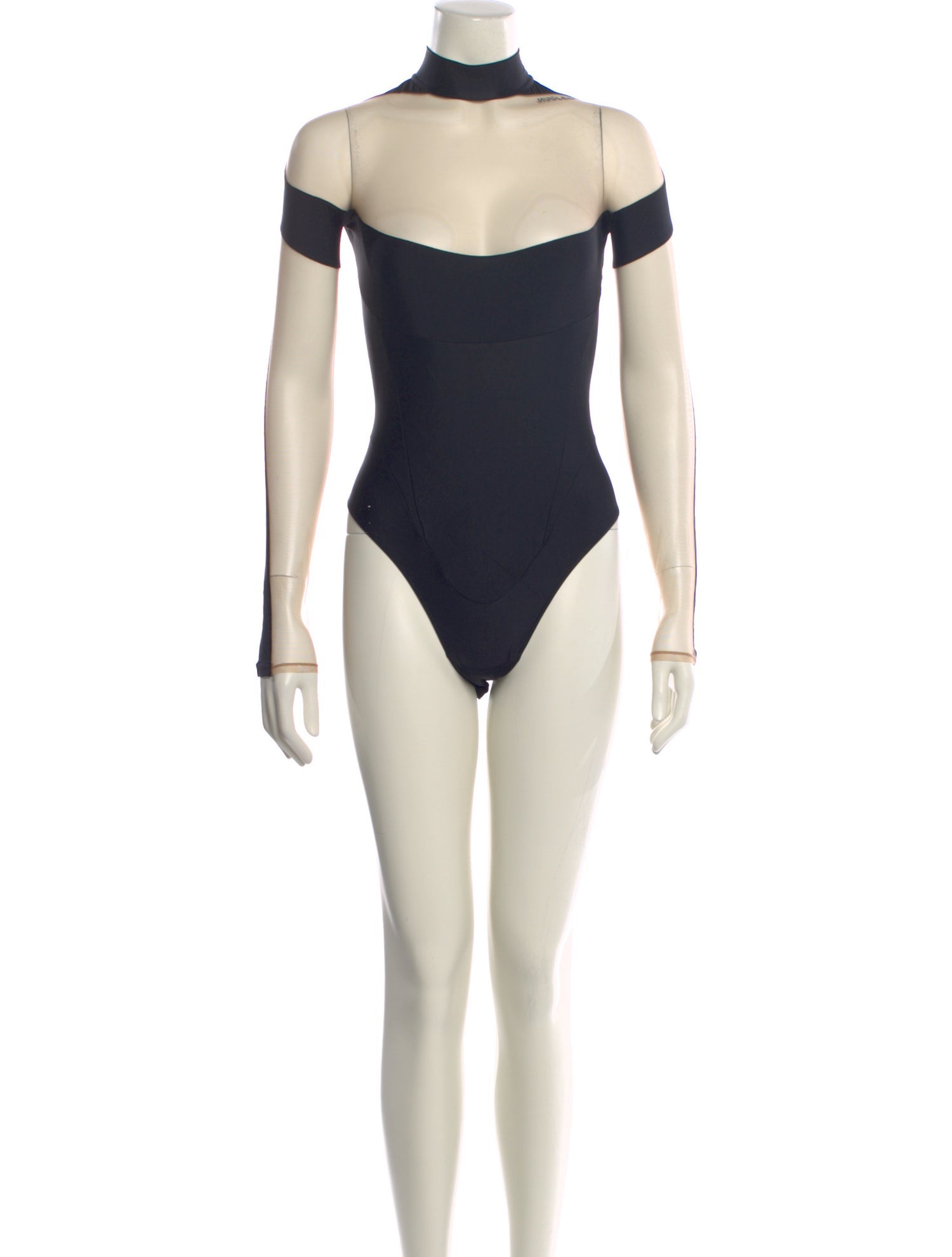 Mugler Nylon Mock Neck Bodysuit