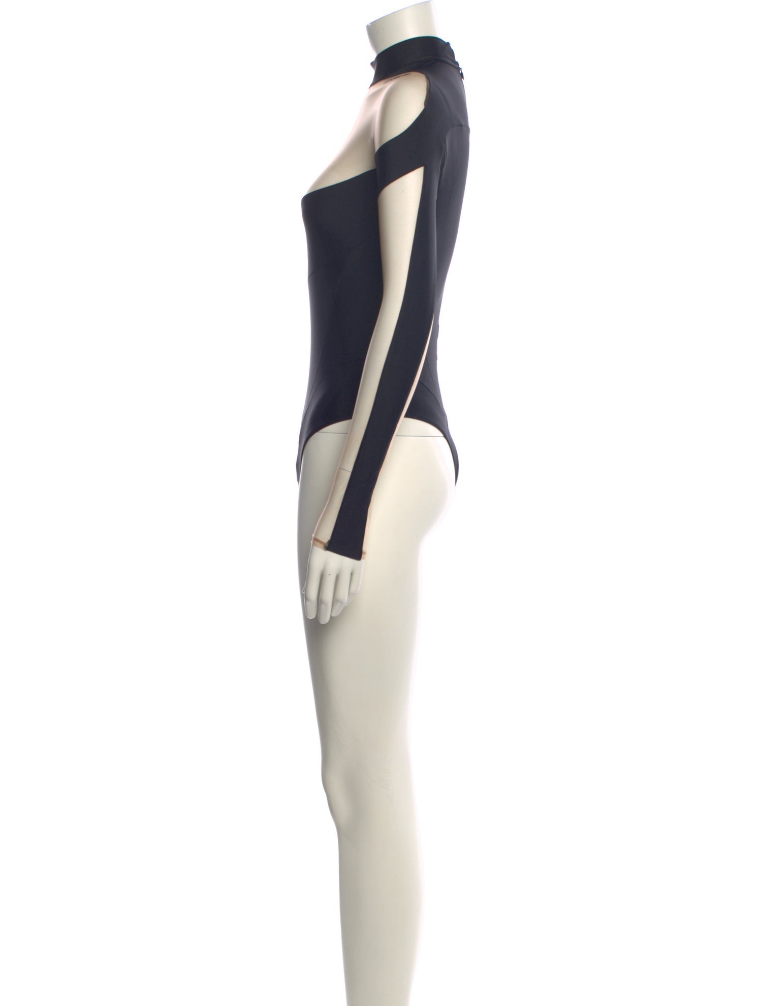 Mugler Nylon Mock Neck Bodysuit