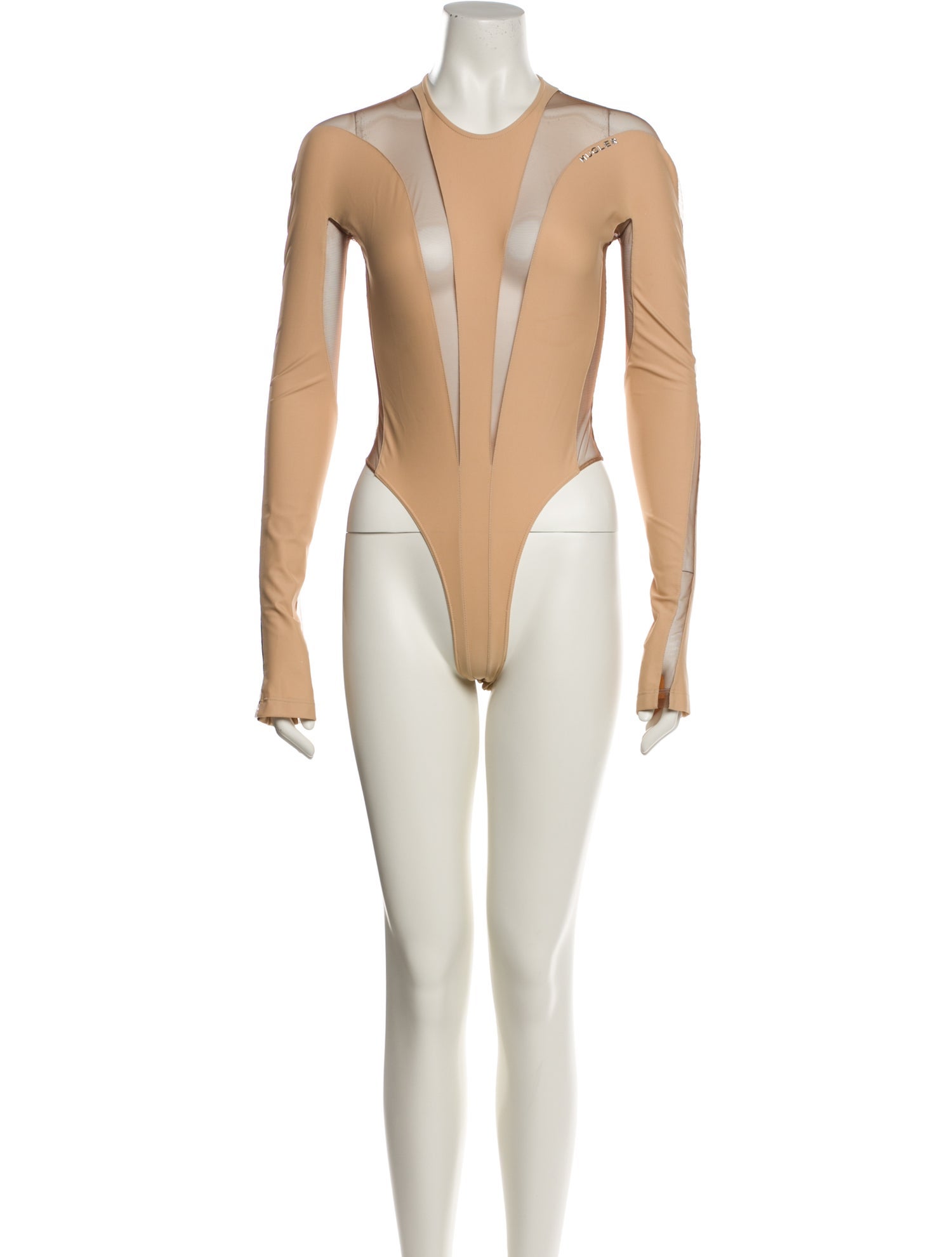 Mugler Crew Neck Long Sleeve Bodysuit