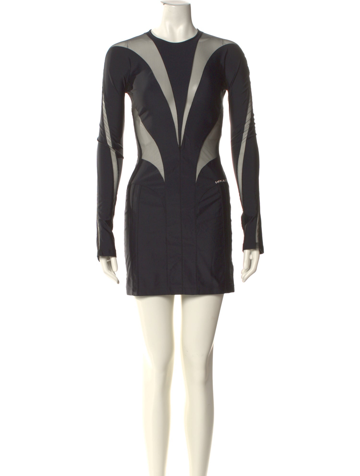 Mugler Crew Neck Mini Dress