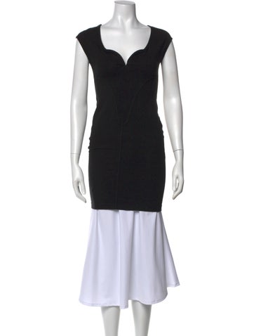 Pre-owned Mugler V-neck Dress In Black