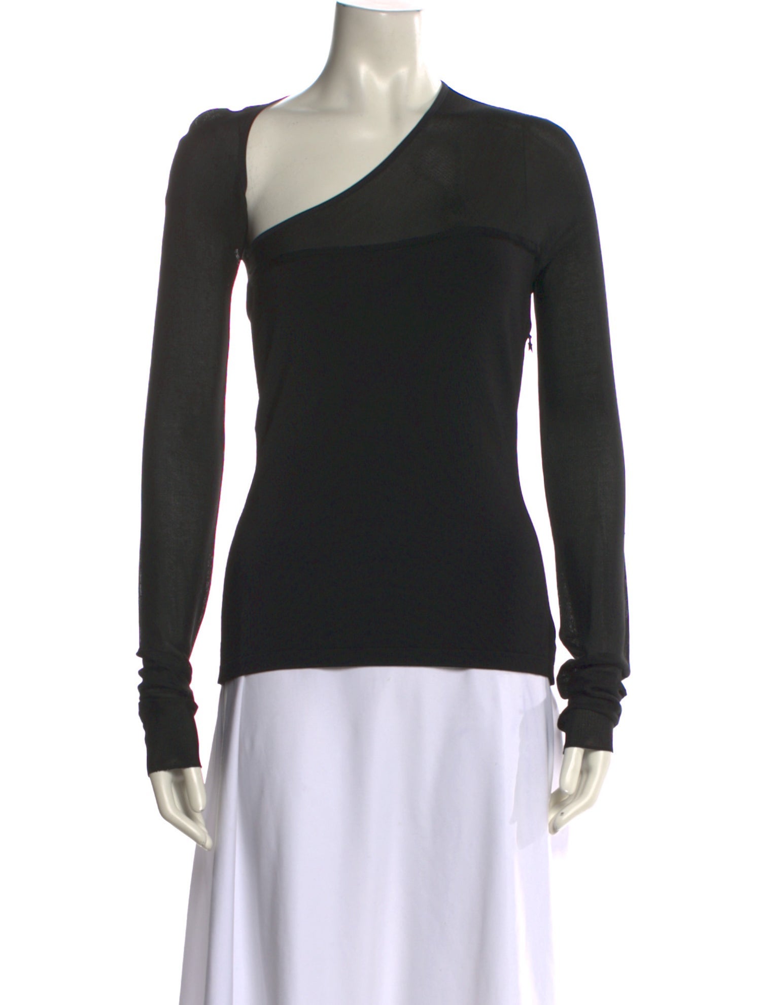 Mugler One-Shoulder Long Sleeve Top