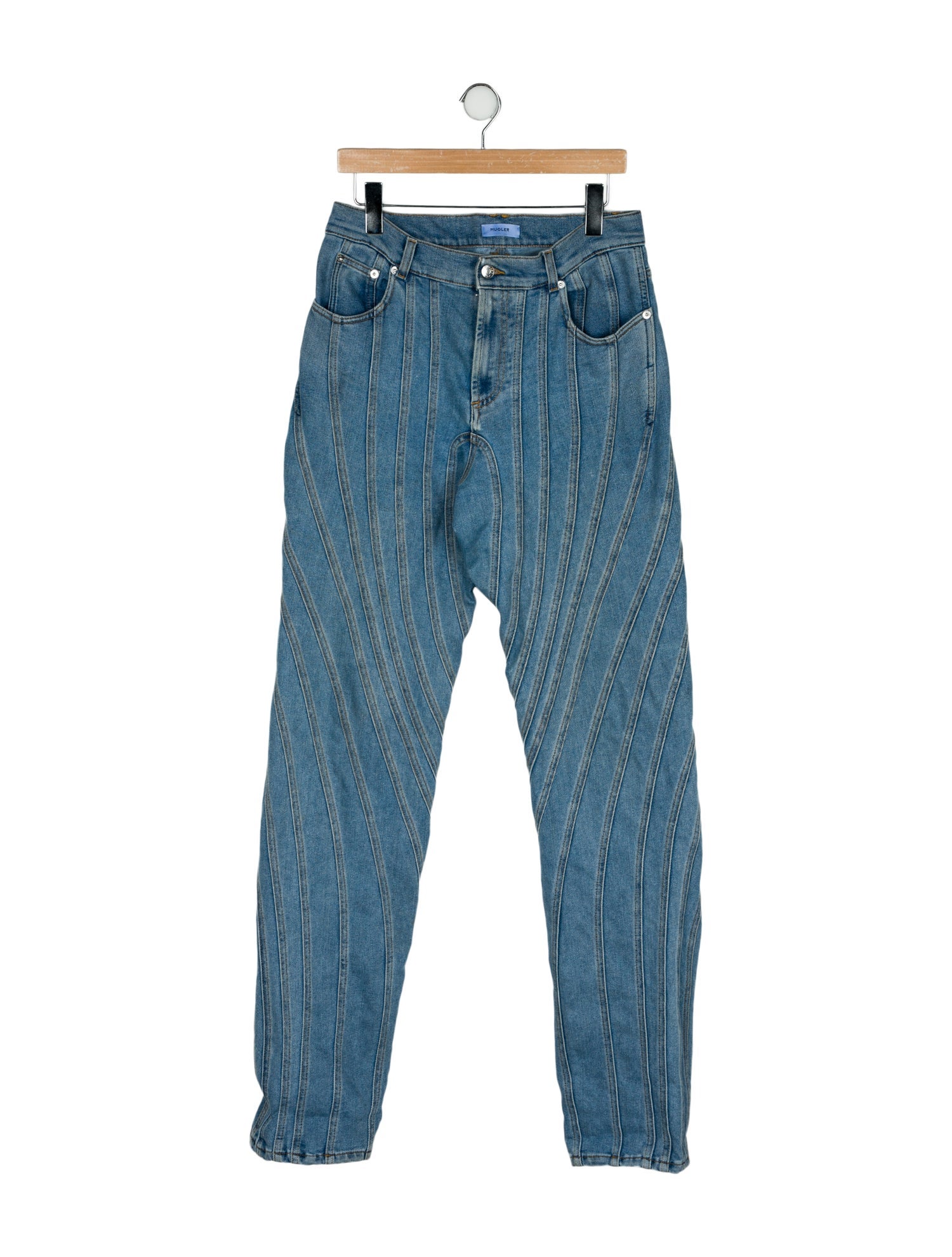 Mugler High-Rise Straight Leg Jeans