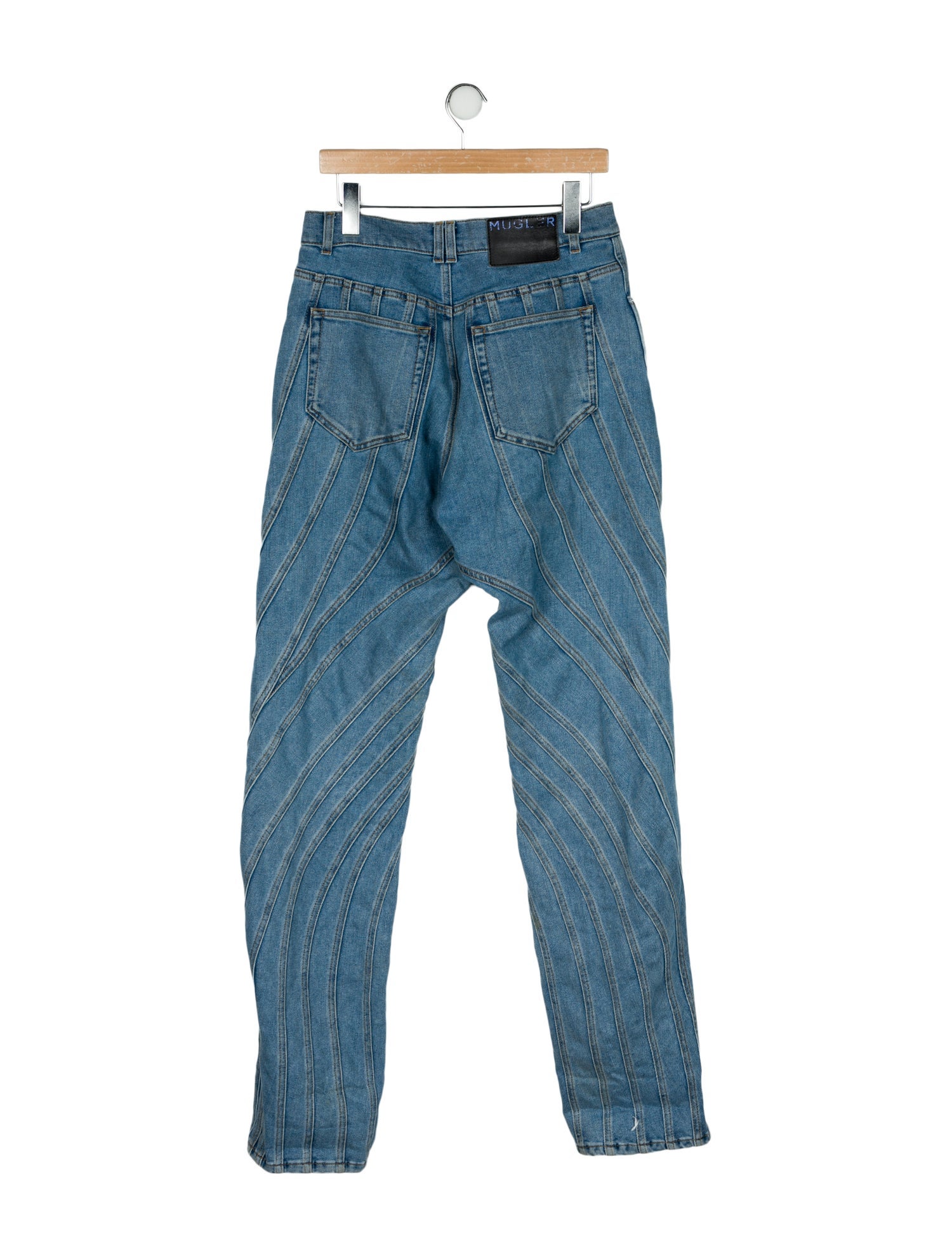 Mugler High-Rise Straight Leg Jeans