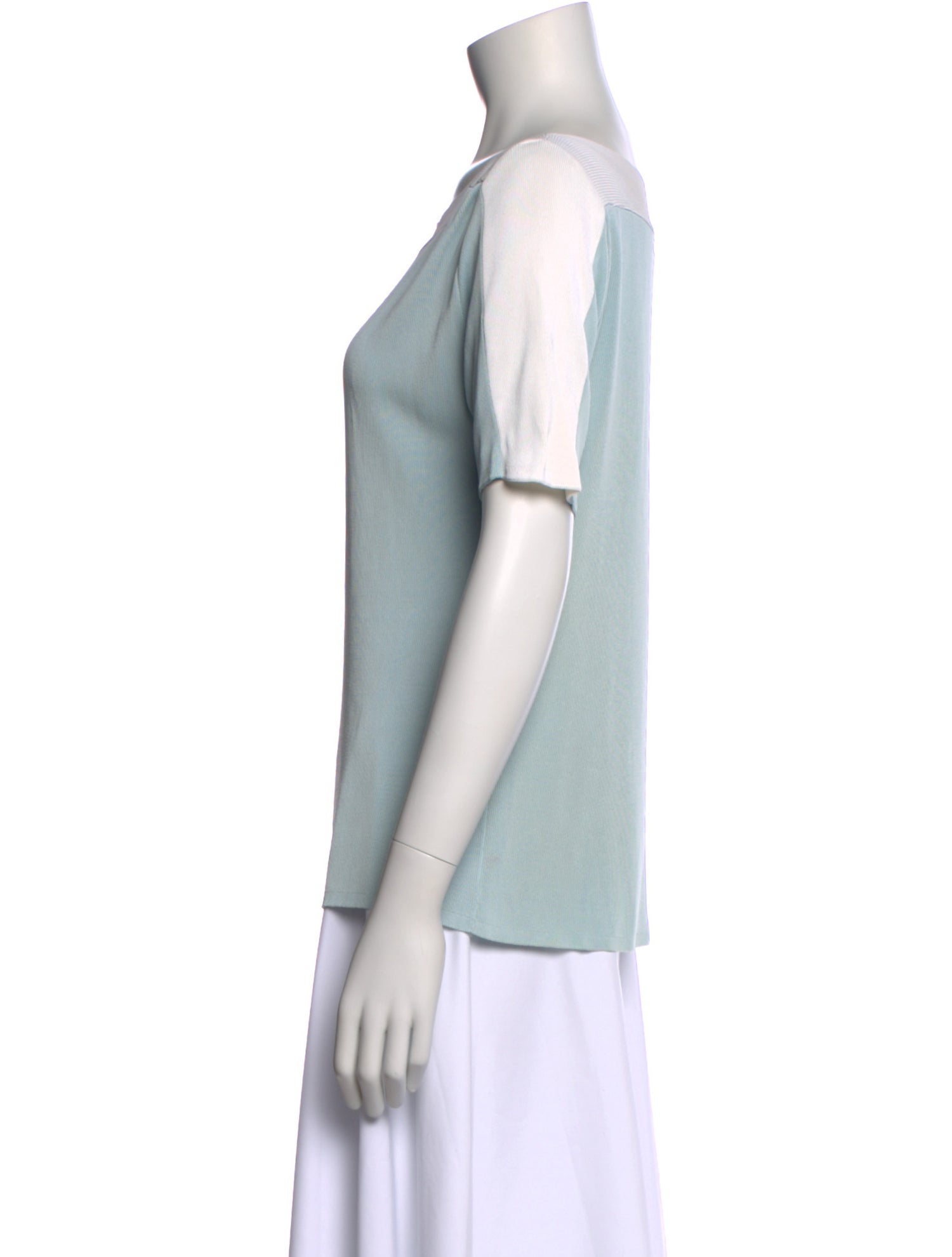 Mugler Bateau Neckline Short Sleeve Top