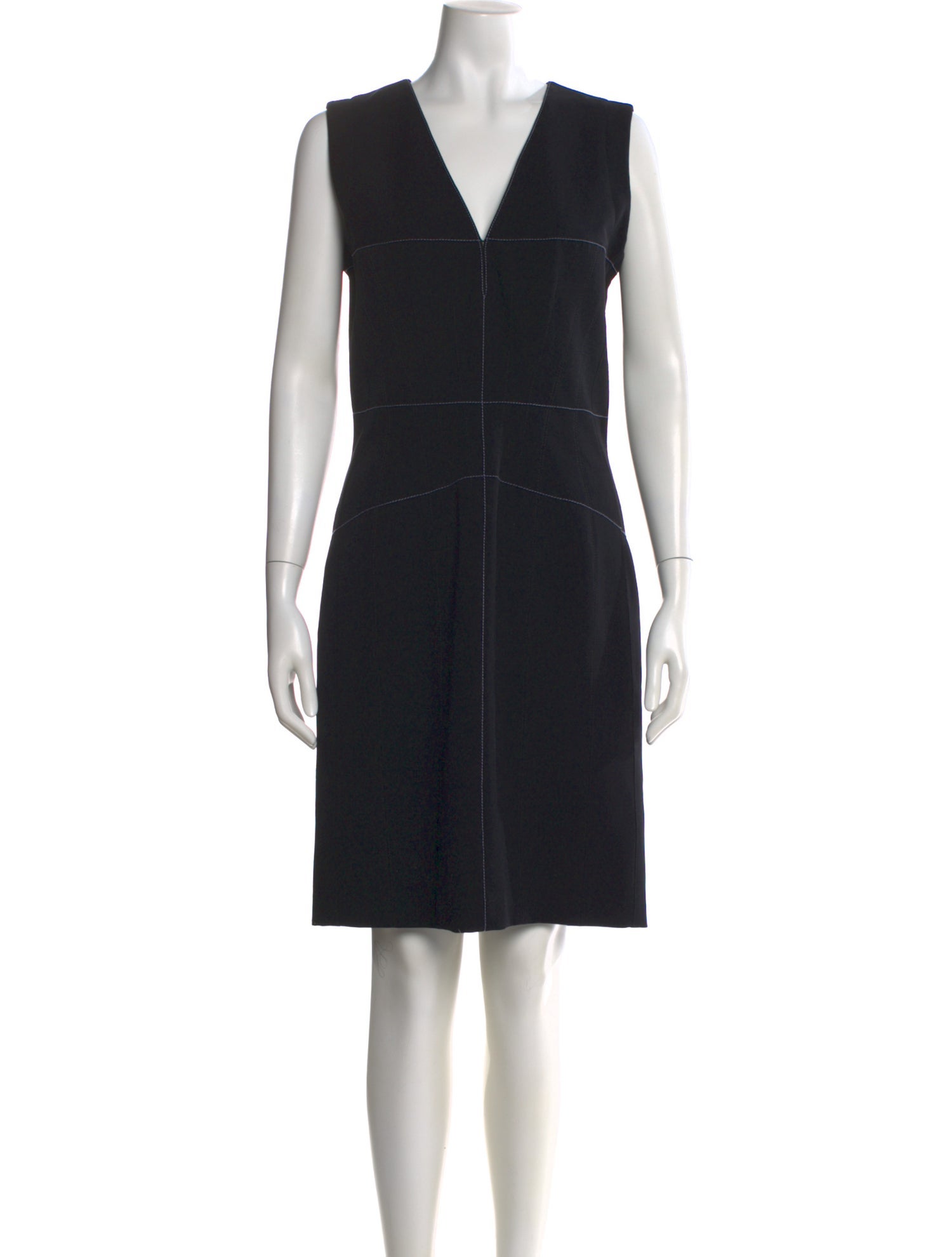 Mugler V-Neck Knee-Length Dress