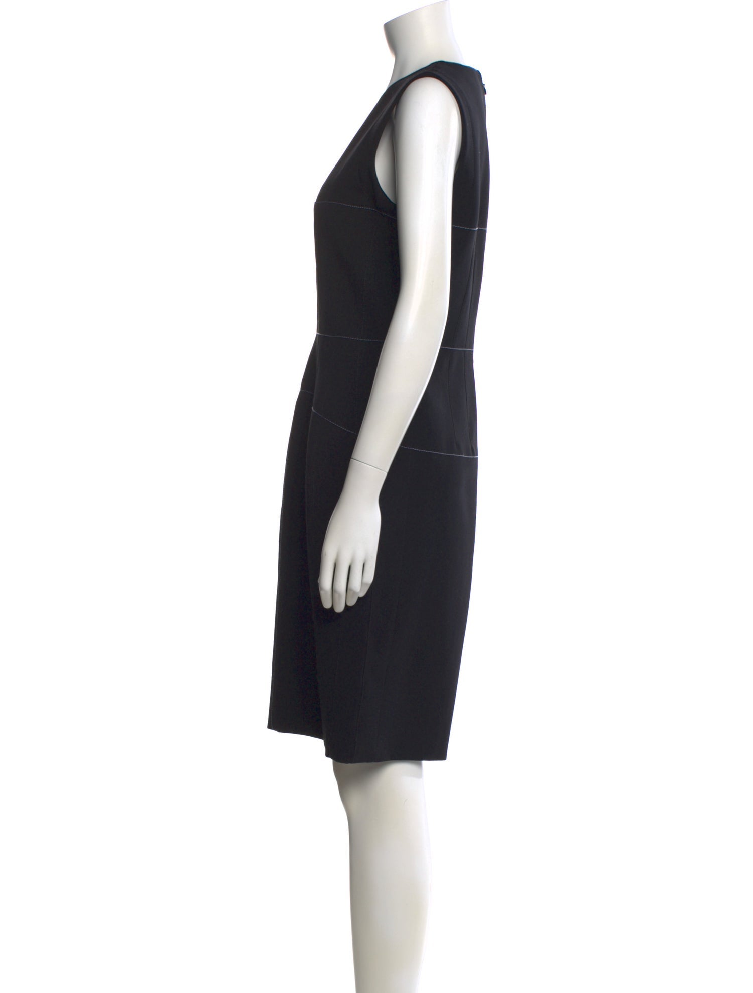 Mugler V-Neck Knee-Length Dress