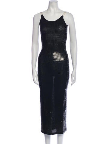 Pre-owned Mugler Vintage Long Dress In Black