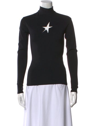 Pre-owned Mugler Turtleneck Long Sleeve Top In Black