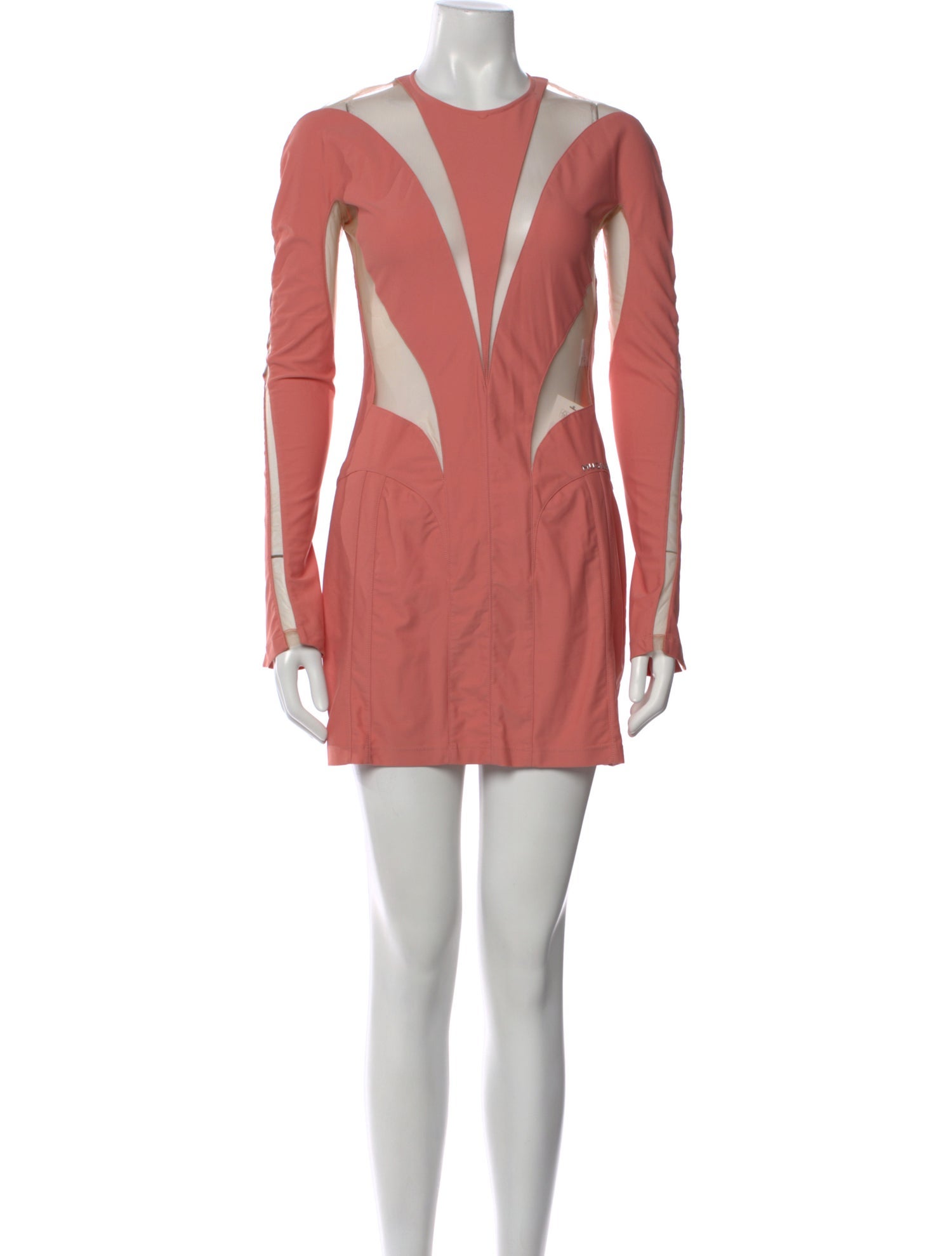 Mugler Crew Neck Mini Dress