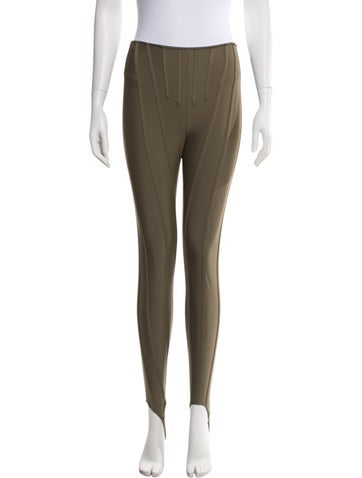 Pre-owned Mugler Corset Green Detailed Leggings