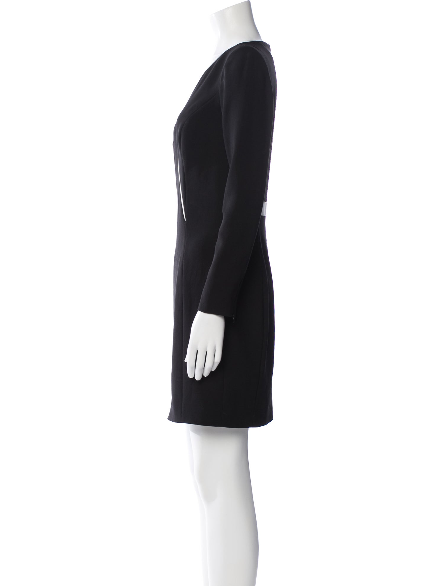 knee length dresses for ladies MUGLER GROMMET-DETAIL MINI VIRGIN WOOL DRESS FR 38 UK 10 US 6 ladies –  Afashionistastore main image 1