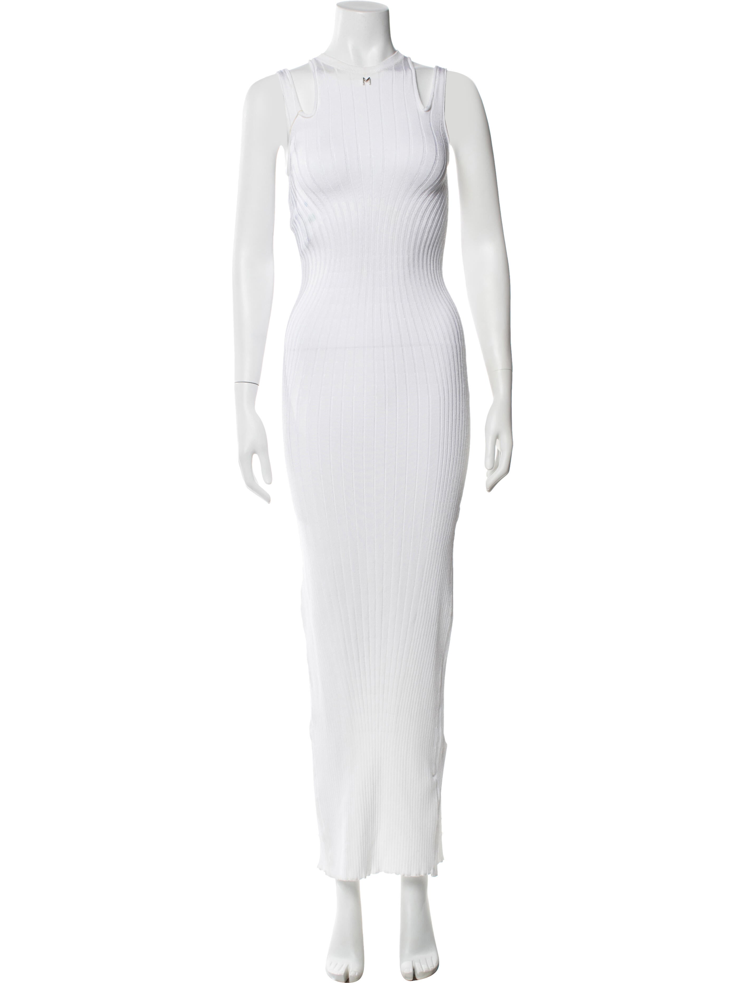 Mugler Crew Neck Long Dress