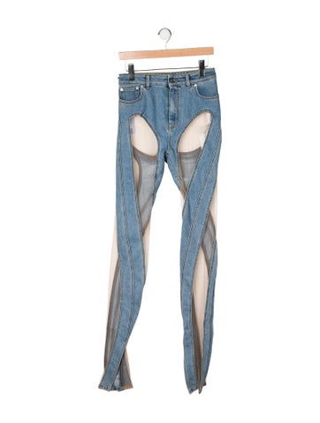 Pre-owned Mugler Mid-rise Skinny Leg Jeans W/ Tags In Blue