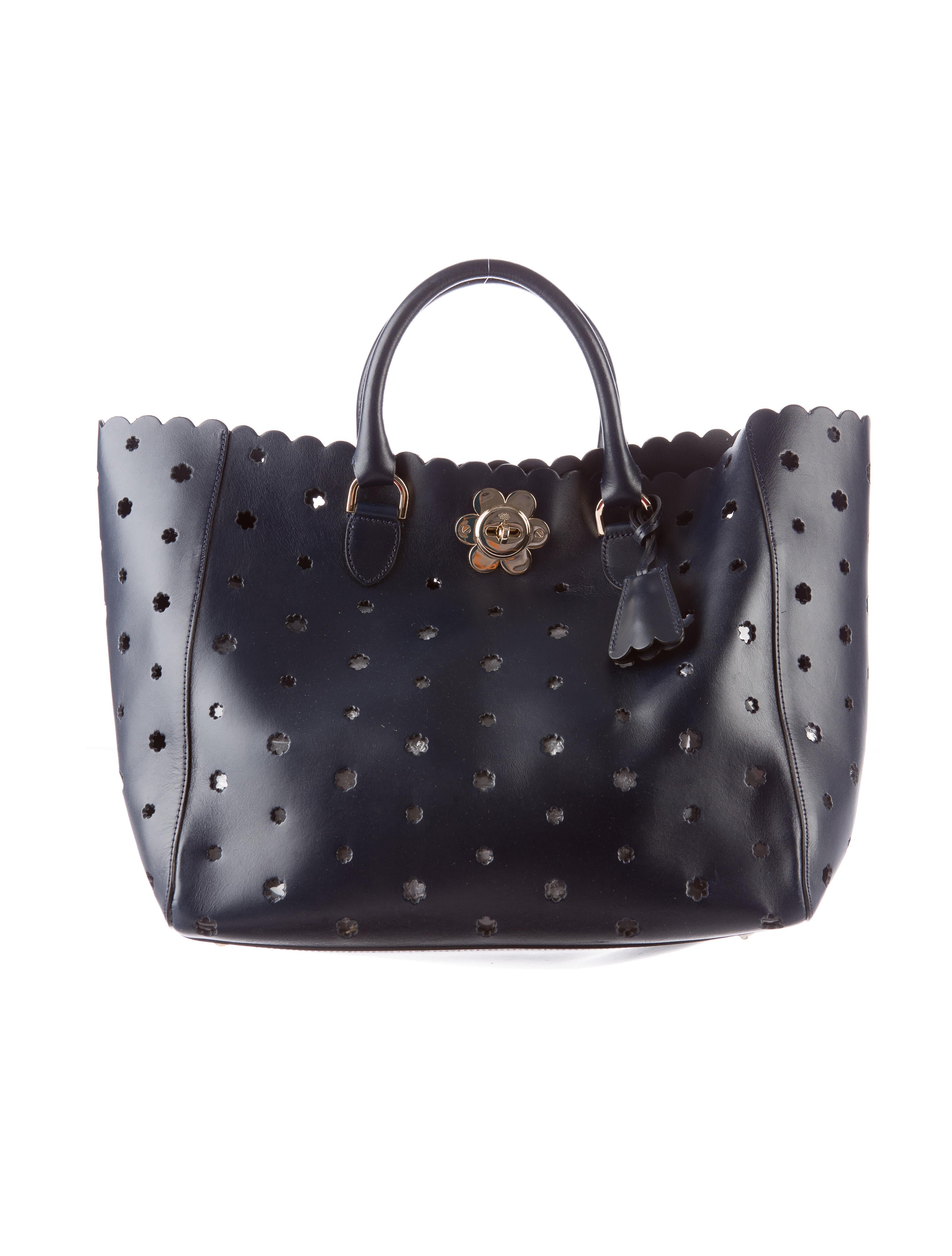 Mulberry Lasercut Flower Tote Handbags MUL21601 The RealReal