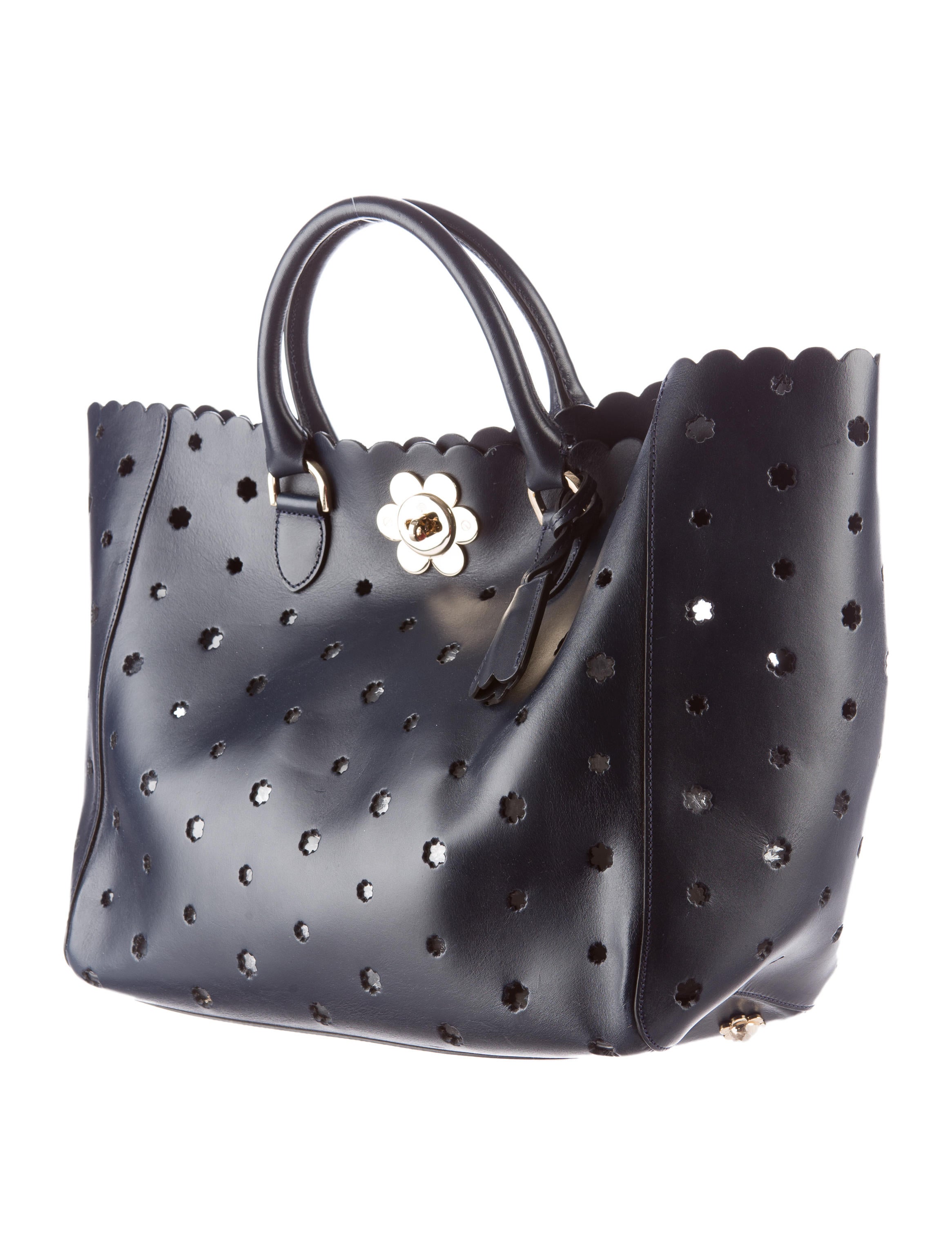 Mulberry Lasercut Flower Tote Handbags MUL21601 The RealReal