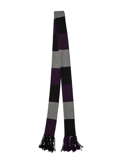 Mulberry Knit Striped Scarf Purple
