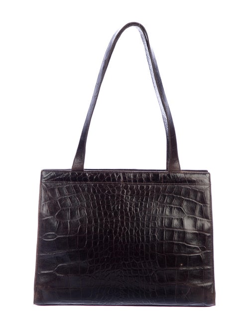 Mulberry Embossed Leather Tote Brown