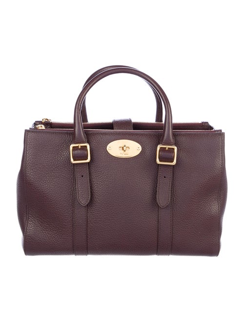 Mulberry Grained Leather Satchel Purple