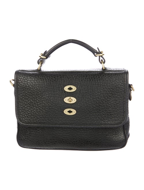 Mulberry Grained Leather Satchel Black