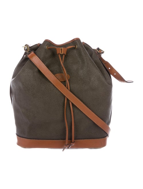 Mulberry Leather Drawstring Bucket Bag Brown