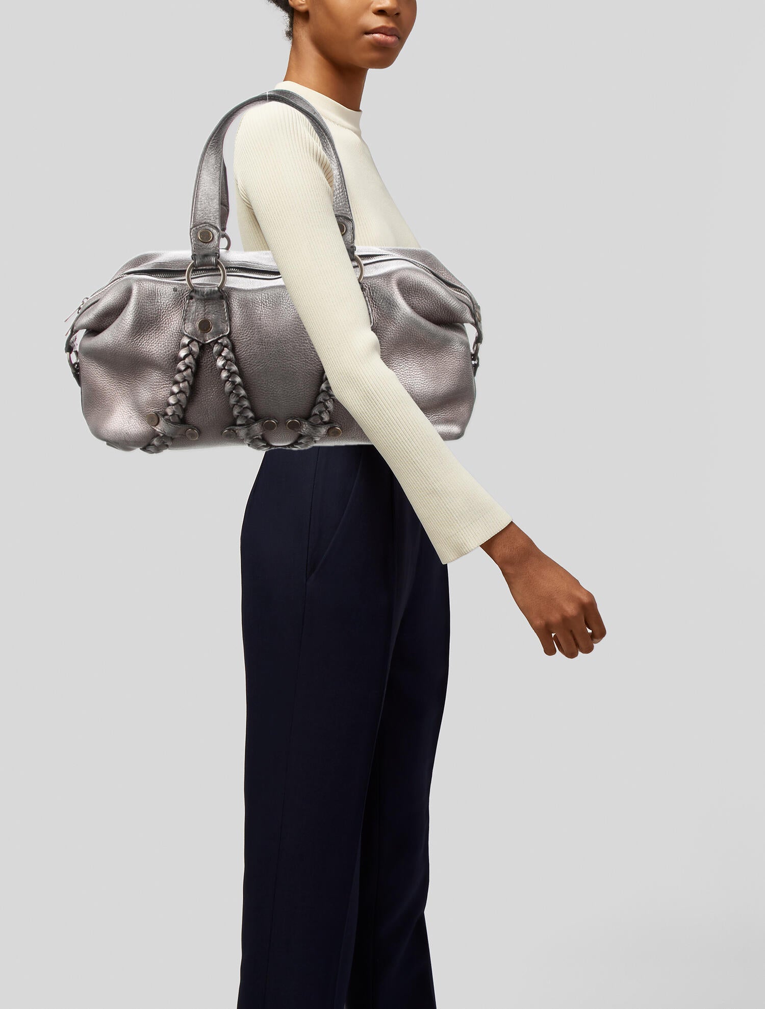 Mulberry Leather Handle Bag Silver Handle Bags, Handbags MUL36227