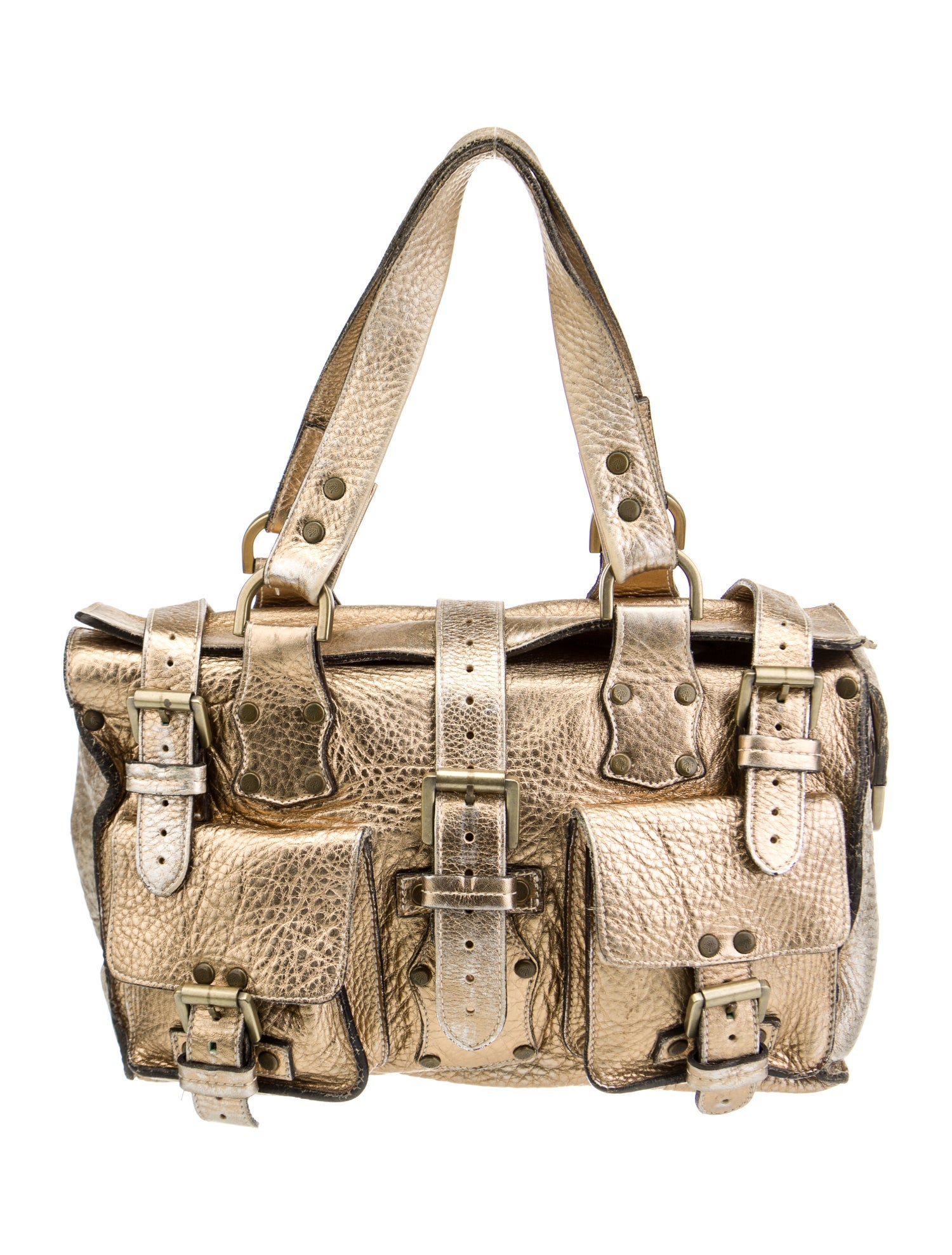 Mulberry Leather Metallic Shoulder Bag Gold Shoulder Bags, Handbags MUL37608 The RealReal